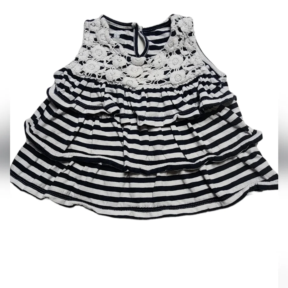 2 Items 1 Price Ruffled Top Denim Pants Girls Size 12 Months